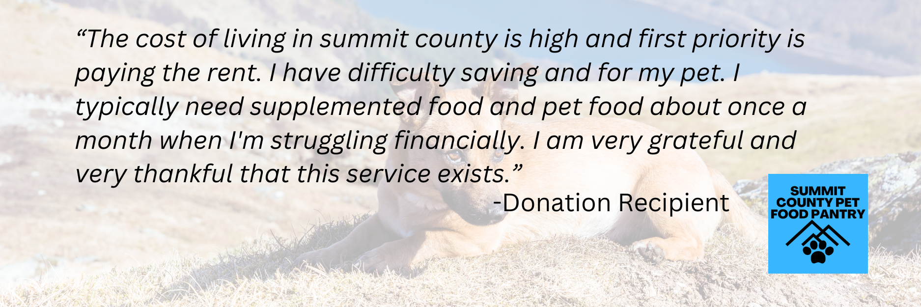 Summit County local in need of pet food